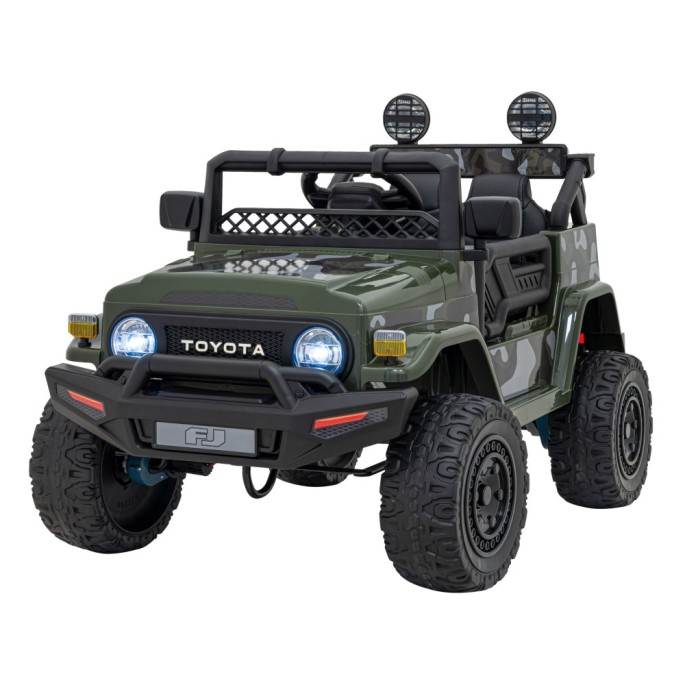 JOKO Elektrické autíčko Toyota FJ Cruiser 4x4, penové kolesá, kožené sedadlo, maskáčové