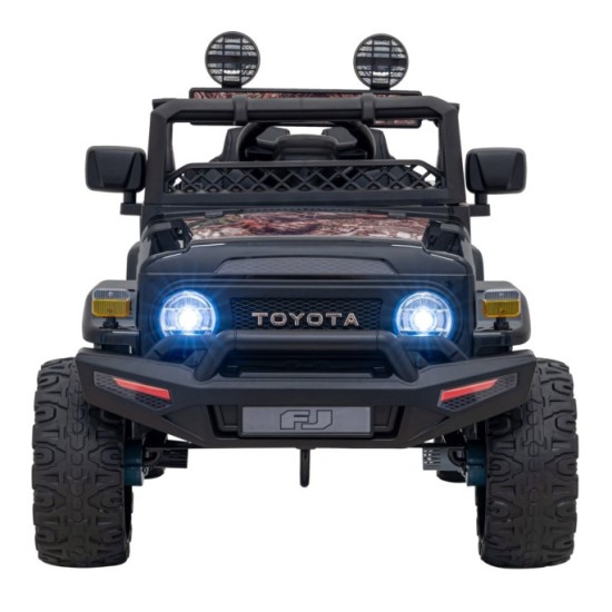 JOKO Elektrické autíčko Toyota FJ Cruiser 4x4, penové kolesá, kožené sedadlo, čierne kamufláž