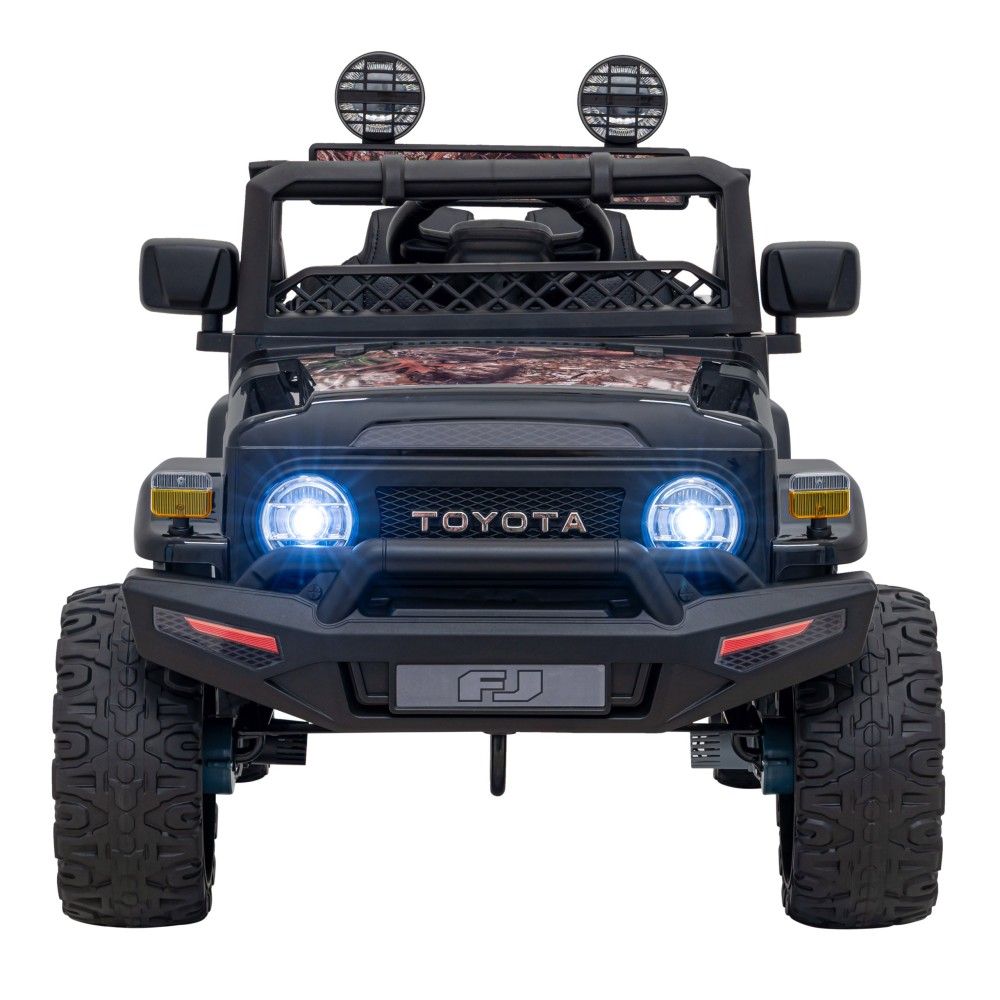 JOKO Elektrické autíčko Toyota FJ Cruiser 4x4, penové kolesá, kožené sedadlo, čierne kamufláž