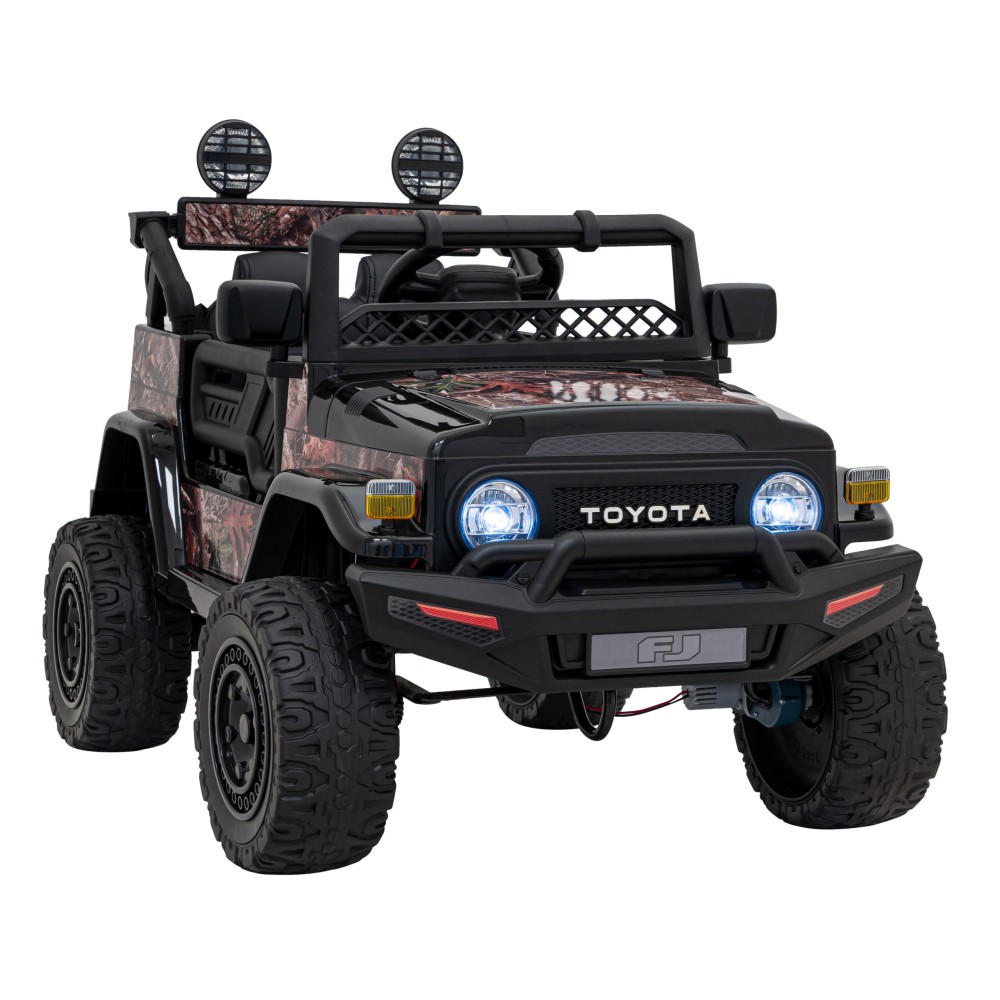 JOKO Elektrické autíčko Toyota FJ Cruiser 4x4, penové kolesá, kožené sedadlo, čierne kamufláž