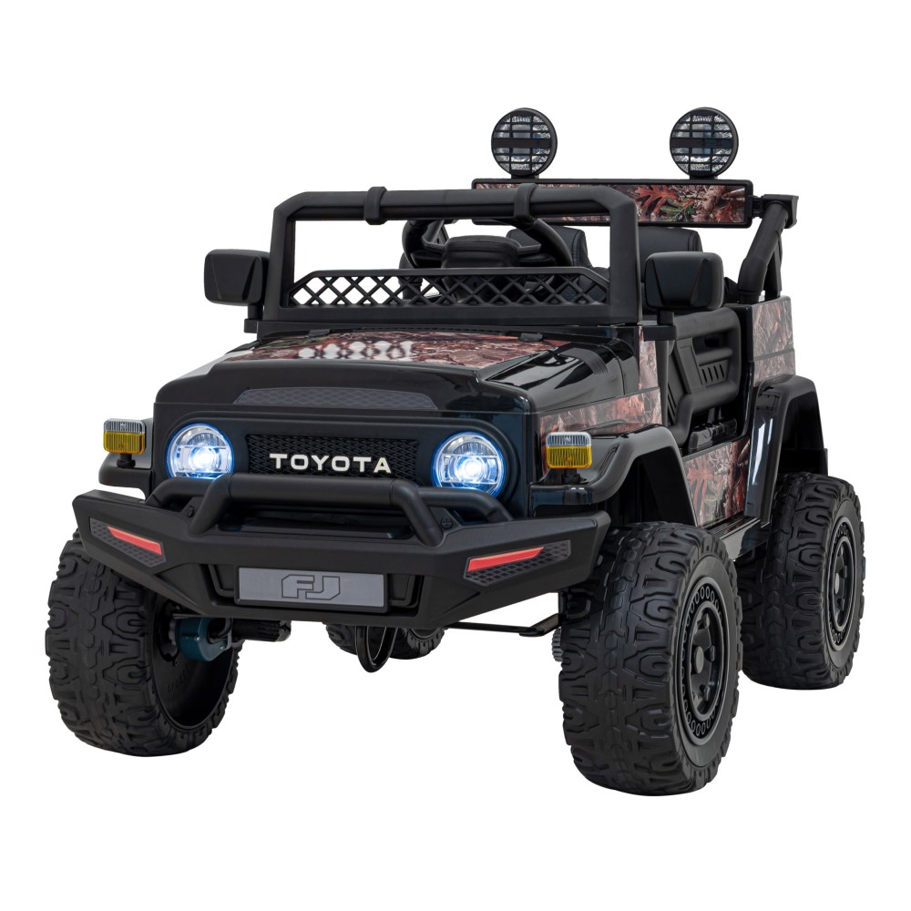 JOKO Elektrické autíčko Toyota FJ Cruiser 4x4, penové kolesá, kožené sedadlo, čierne kamufláž