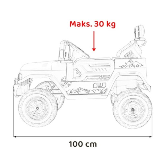 JOKO Elektrické autíčko Toyota FJ Cruiser 4x4, penové kolesá, kožené sedadlo, čierne kamufláž