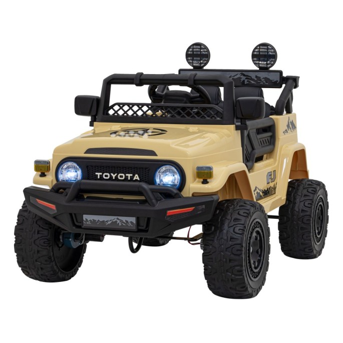 JOKO Elektrické autíčko Toyota FJ Cruiser 4x4, penové kolesá, kožené sedadlo, béžové