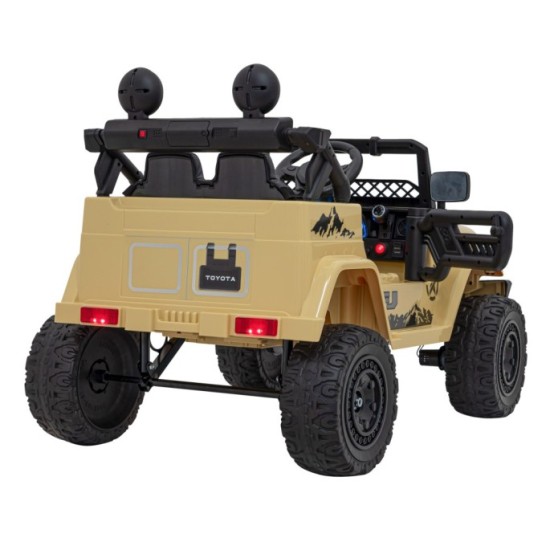 JOKO Elektrické autíčko Toyota FJ Cruiser 4x4, penové kolesá, kožené sedadlo, béžové