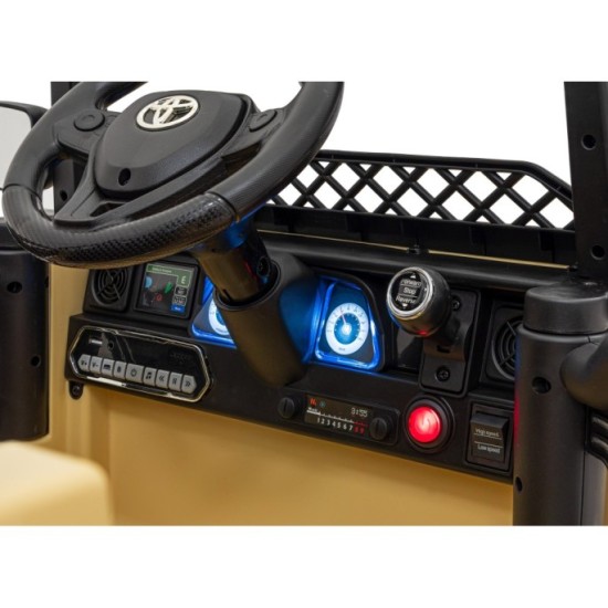 JOKO Elektrické autíčko Toyota FJ Cruiser 4x4, penové kolesá, kožené sedadlo, béžové