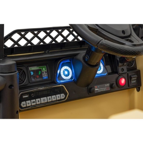 JOKO Elektrické autíčko Toyota FJ Cruiser 4x4, penové kolesá, kožené sedadlo, béžové