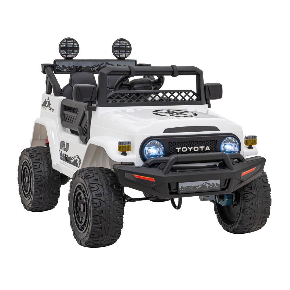 JOKO Elektrické autíčko Toyota FJ Cruiser 4x4, penové kolesá, kožené sedadlo, biele