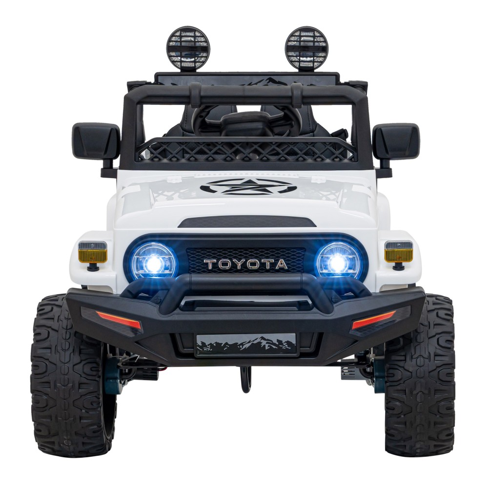 JOKO Elektrické autíčko Toyota FJ Cruiser 4x4, penové kolesá, kožené sedadlo, biele