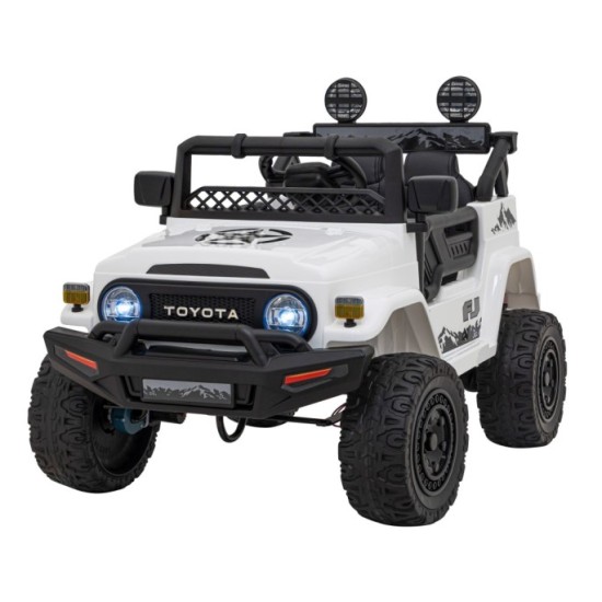 JOKO Elektrické autíčko Toyota FJ Cruiser 4x4, penové kolesá, kožené sedadlo, biele