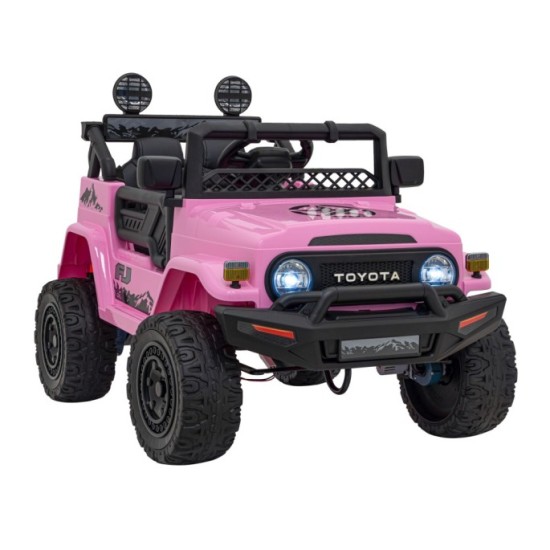 JOKO Elektrické autíčko Toyota FJ Cruiser 4x4, penové kolesá, kožené sedadlo, ružové
