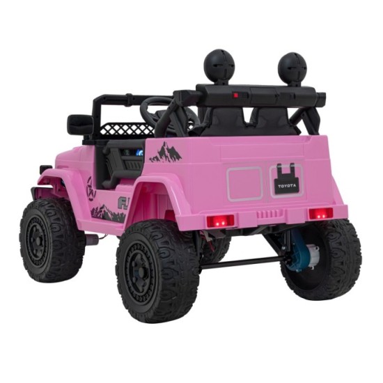 JOKO Elektrické autíčko Toyota FJ Cruiser 4x4, penové kolesá, kožené sedadlo, ružové