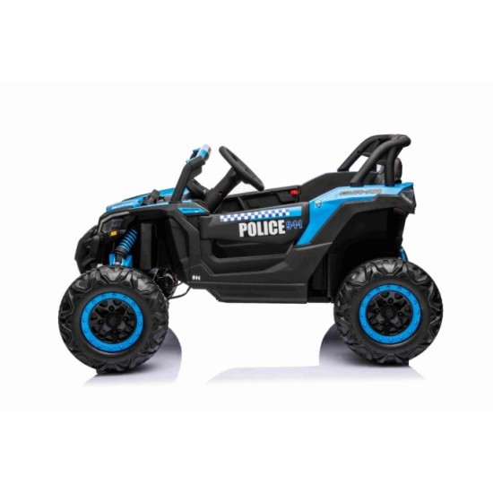 JOKO Elektrické autíčko Buggy ATV Defend 4x4, kožené sedadlo, penové kolesá, modré