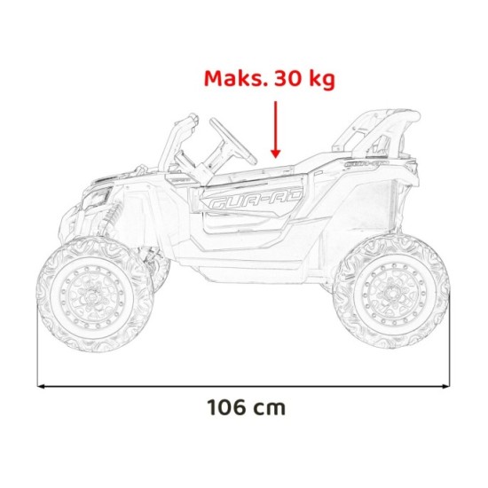 JOKO Elektrické autíčko Buggy ATV Defend 4x4, kožené sedadlo, penové kolesá, modré