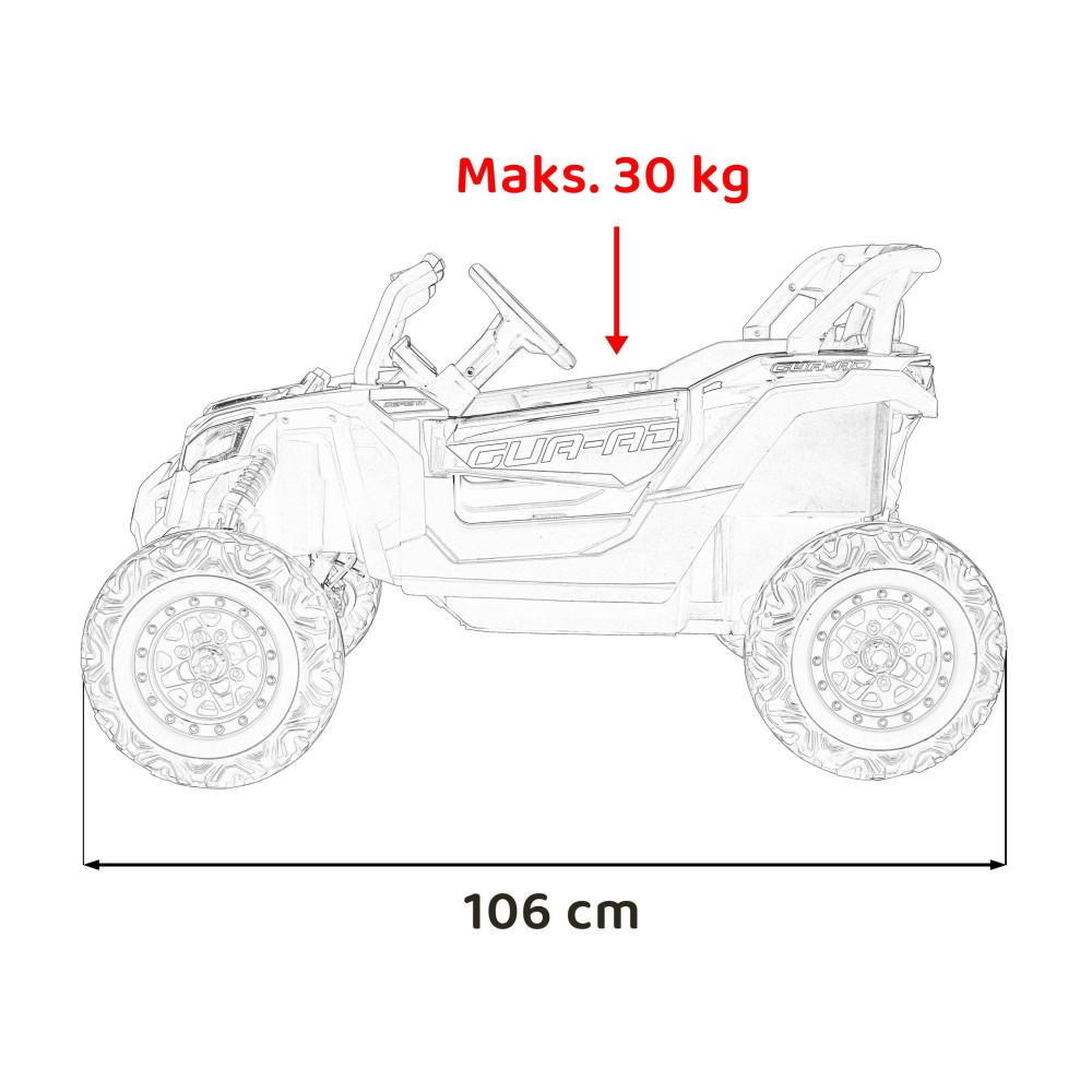 JOKO Elektrické autíčko Buggy ATV Defend 4x4, kožené sedadlo, penové kolesá, modré