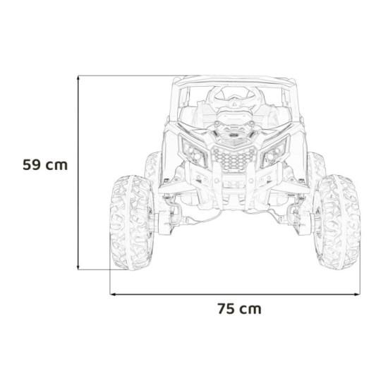 JOKO Elektrické autíčko Buggy ATV Defend 4x4, kožené sedadlo, penové kolesá, modré