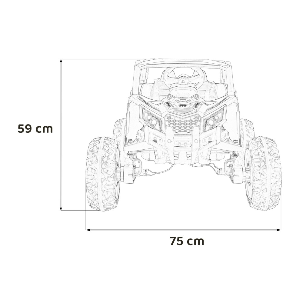 JOKO Elektrické autíčko Buggy ATV Defend 4x4, kožené sedadlo, penové kolesá, modré