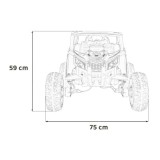 JOKO Elektrické autíčko Buggy ATV Defend 4x4, kožené sedadlo, penové kolesá, modré