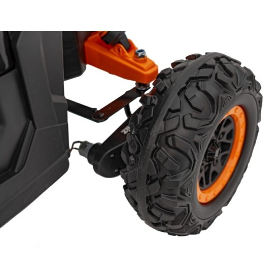 JOKO Elektrické autíčko Buggy ATV Defend 4x4, kožené sedadlo, penové kolesá, oranžové