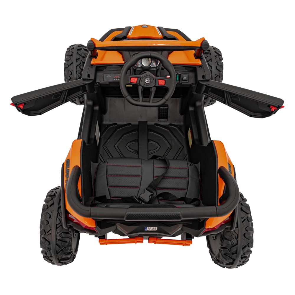 JOKO Elektrické autíčko Buggy ATV Defend 4x4, kožené sedadlo, penové kolesá, oranžové