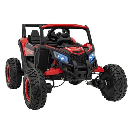 JOKO Elektrické autíčko Buggy ATV Defend 4x4, kožené sedadlo, penové kolesá, červené