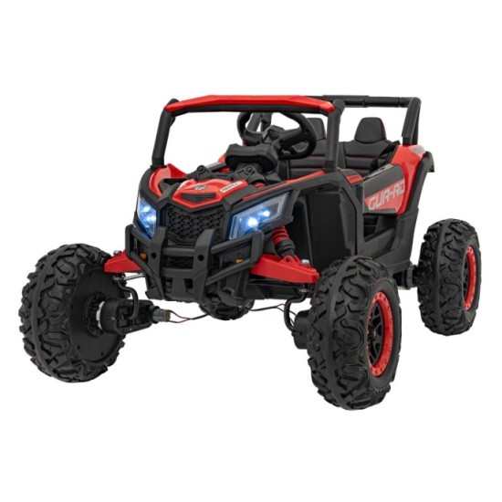 JOKO Elektrické autíčko Buggy ATV Defend 4x4, kožené sedadlo, penové kolesá, červené
