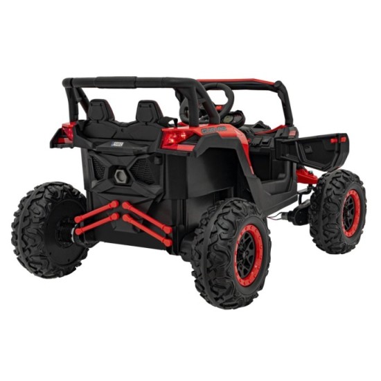 JOKO Elektrické autíčko Buggy ATV Defend 4x4, kožené sedadlo, penové kolesá, červené