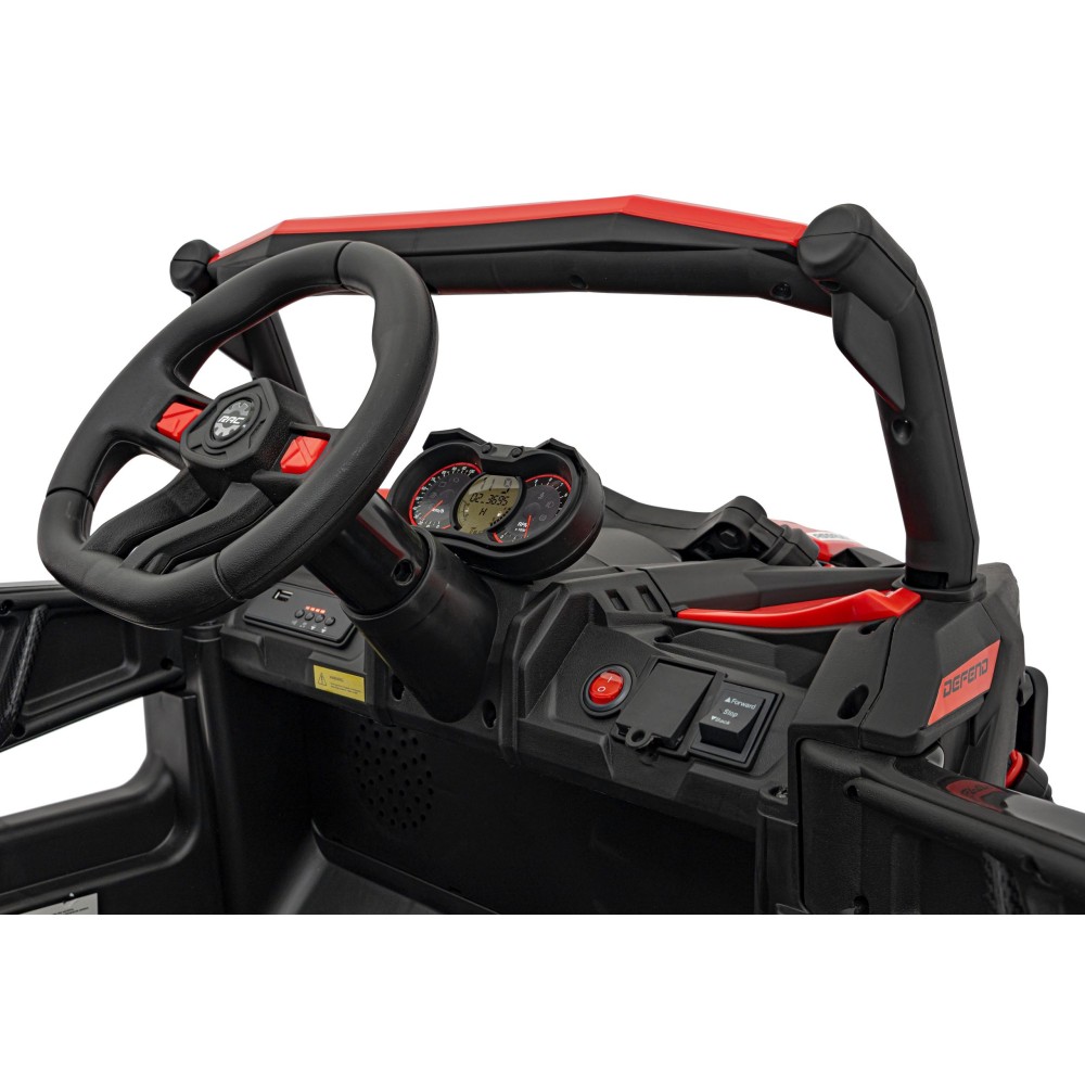 JOKO Elektrické autíčko Buggy ATV Defend 4x4, kožené sedadlo, penové kolesá, červené