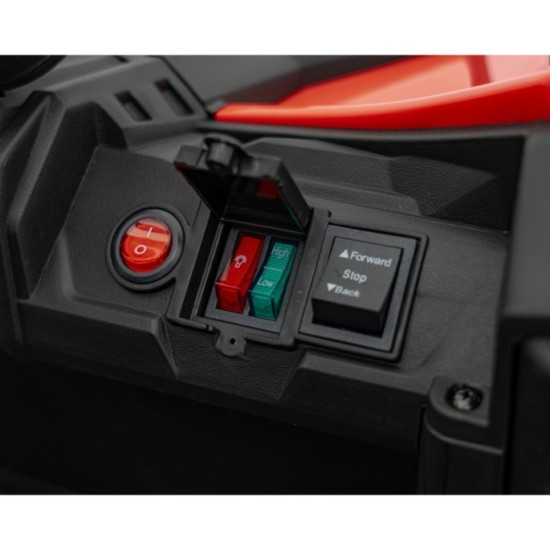 JOKO Elektrické autíčko Buggy ATV Defend 4x4, kožené sedadlo, penové kolesá, červené