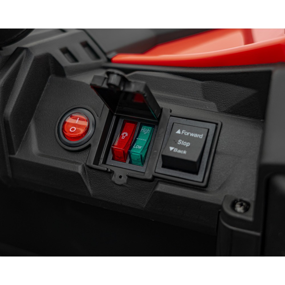 JOKO Elektrické autíčko Buggy ATV Defend 4x4, kožené sedadlo, penové kolesá, červené