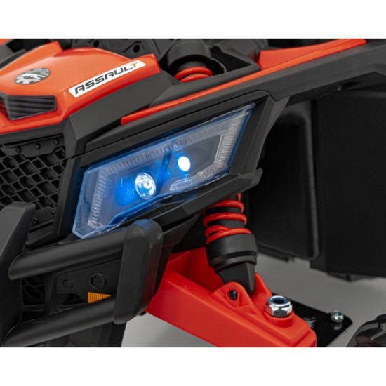 JOKO Elektrické autíčko Buggy ATV Defend 4x4, kožené sedadlo, penové kolesá, červené