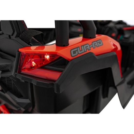 JOKO Elektrické autíčko Buggy ATV Defend 4x4, kožené sedadlo, penové kolesá, červené