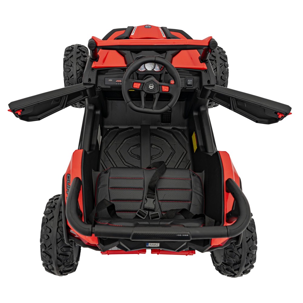 JOKO Elektrické autíčko Buggy ATV Defend 4x4, kožené sedadlo, penové kolesá, červené