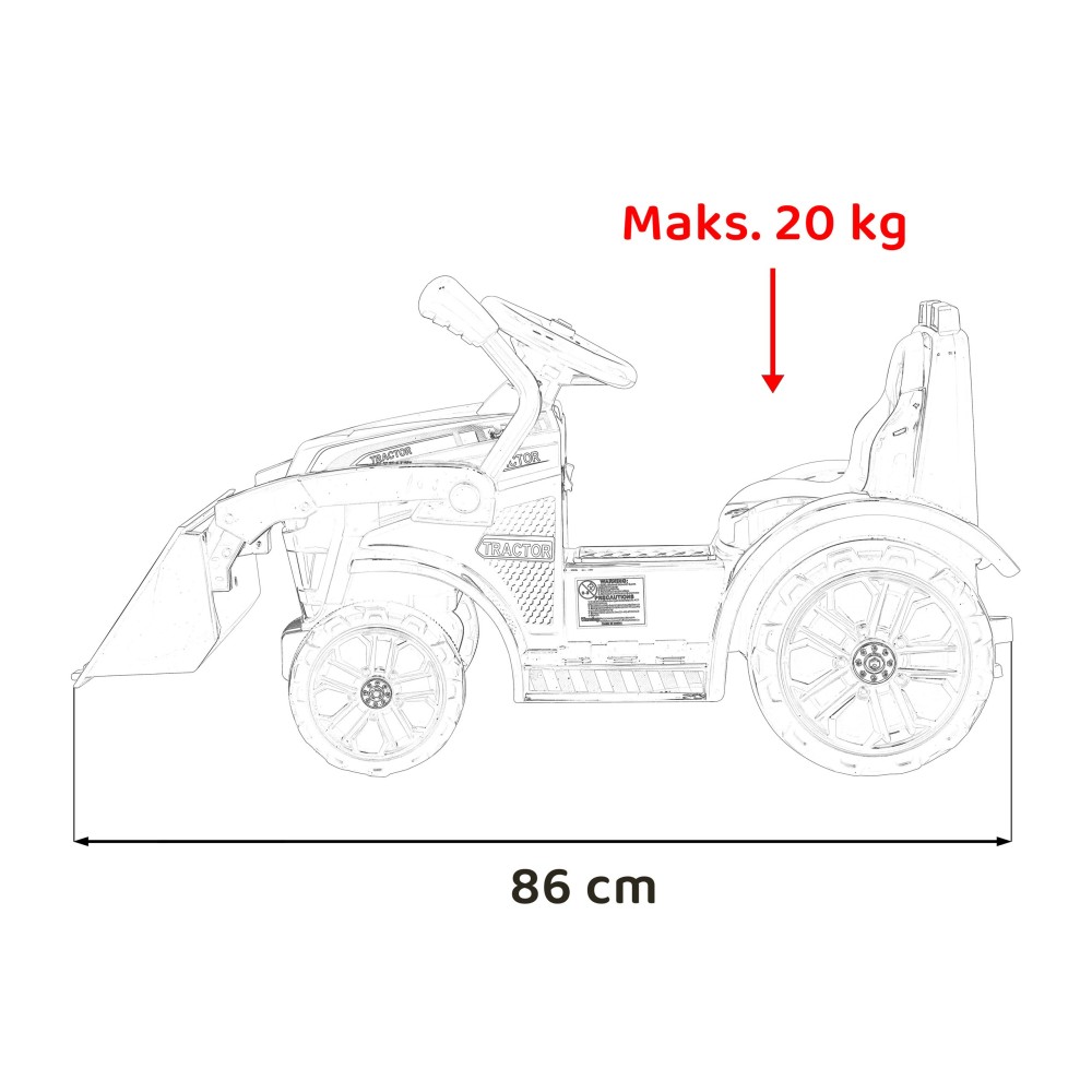 JOKO Elektrický traktor G320, červený