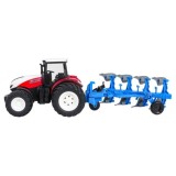 JOKO RC Traktor s Pluhom a svetlom na diaľkové ovládanie 1:24, červený