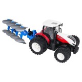 JOKO RC Traktor s Pluhom a svetlom na diaľkové ovládanie 1:24, červený