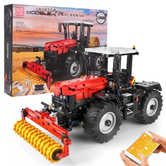 Mould King RC Technická Stavebnica Traktor 2716ks 4v1 + poľnohospodárske stroje na Diaľkové ovládanie Dual Mode Control