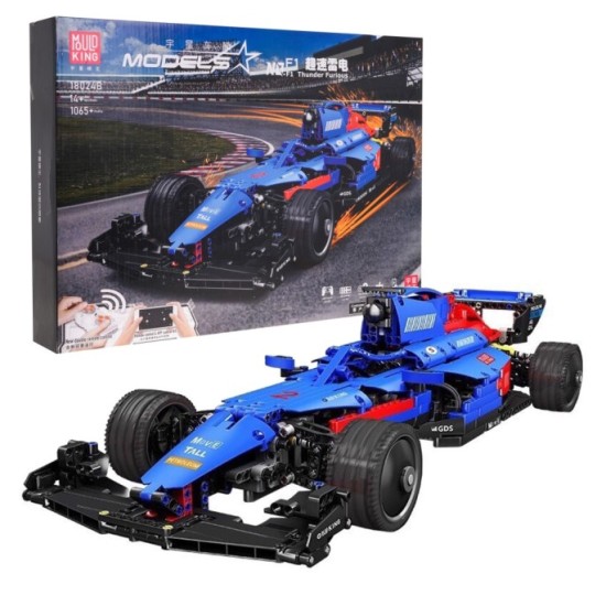 Mould King RC Technická Stavebnica Formula Bolid F1 1065ks na diaľkové ovládanie Dual Mode Control, modrá