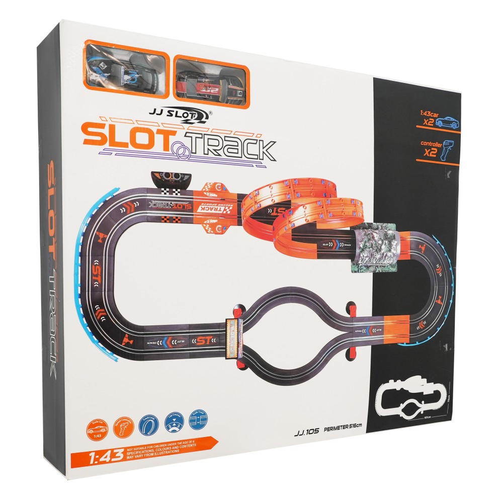 JOKO RC Autodráha MEGA Racing Track RACER 516 cm + 2 autíčka MEGA Racing Track RACER 1:43