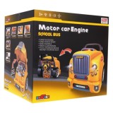 JOKO Sada Malého Automechanika Školský Autobus s volantom, so svetlom a zvukom, autobus na učenie opravovať, žltý