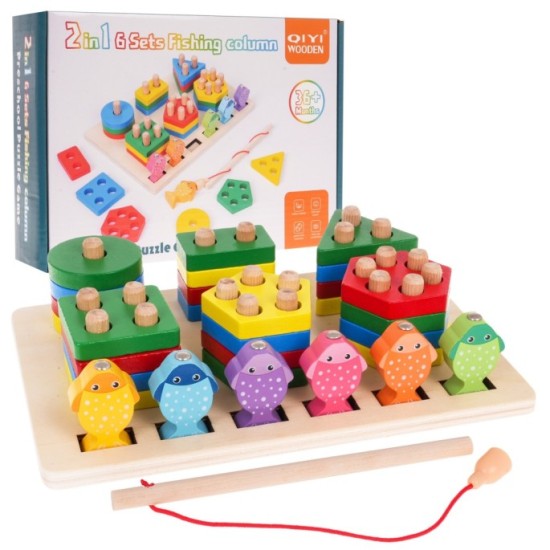 JOKO Detské Drevené Puzzle a Lovenie Rýb