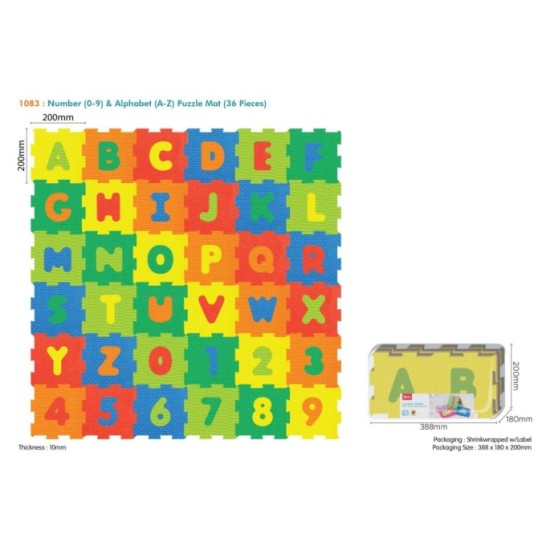JOKO Detské Penové Puzzle Abeceda a Čísla 36ks