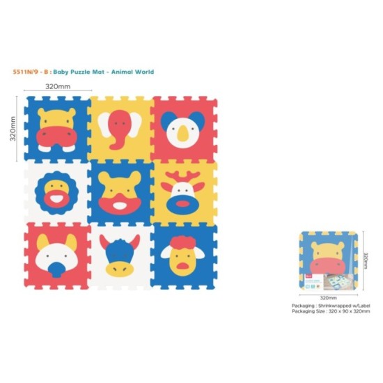 JOKO Detské Penové Puzzle Zvieratká 9ks