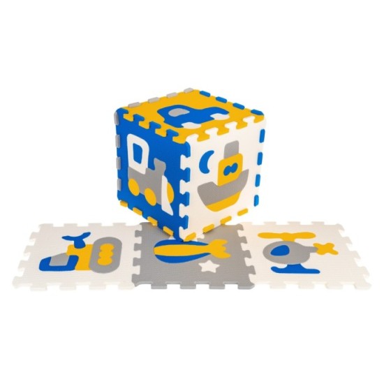 JOKO Detské Penové Puzzle Dopravné Prostriedky Auto, Bager, Lietadlo, Ponorka 9ks