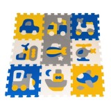 JOKO Detské Penové Puzzle Dopravné Prostriedky Auto, Bager, Lietadlo, Ponorka 9ks