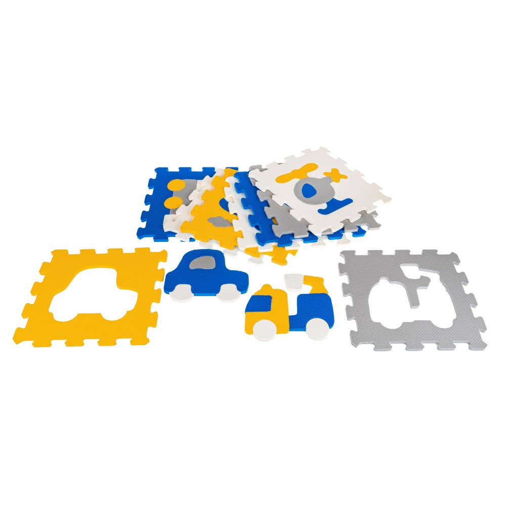 JOKO Detské Penové Puzzle Dopravné Prostriedky Auto, Bager, Lietadlo, Ponorka 9ks