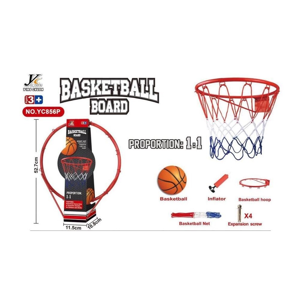 JOKO Sada Basketbalový kôš s loptou + skrutky na upevnenie