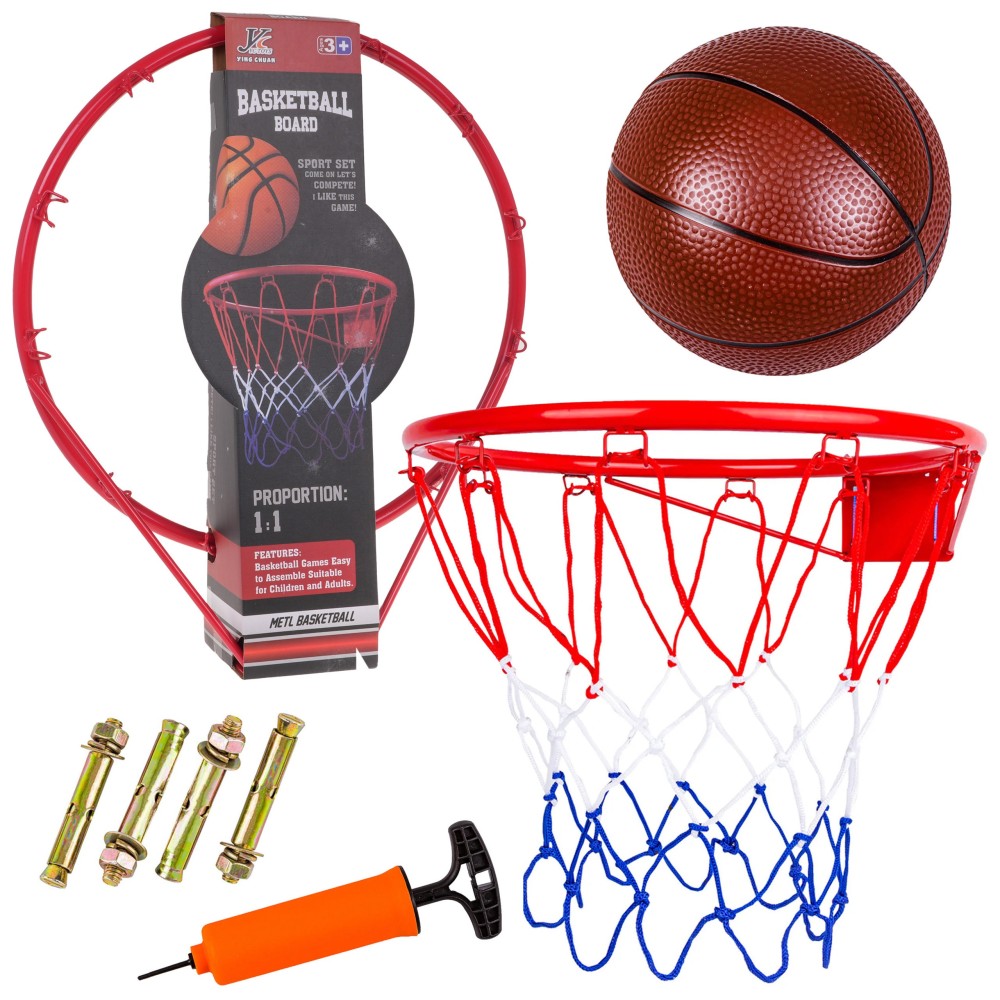 JOKO Sada Basketbalový kôš s loptou + skrutky na upevnenie