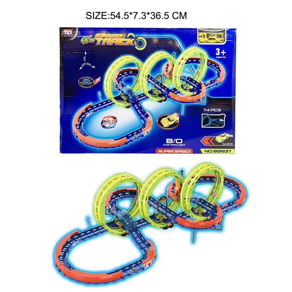 JOKO Autodráha Extreme 74ks + 3 ks Fluorescenčné Slučky
