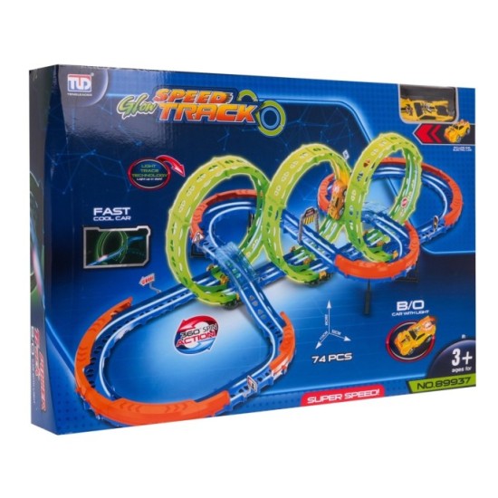 JOKO Autodráha Extreme 74ks + 3 ks Fluorescenčné Slučky