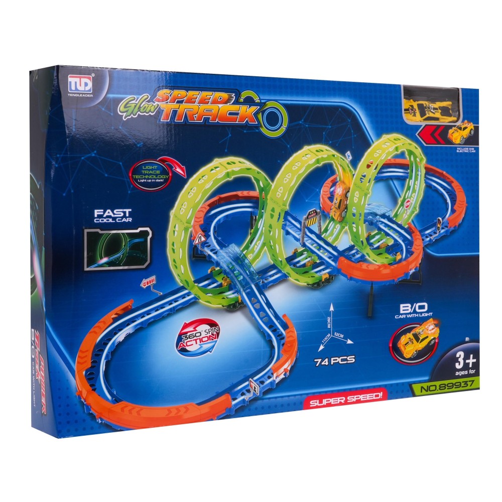 JOKO Autodráha Extreme 74ks + 3 ks Fluorescenčné Slučky